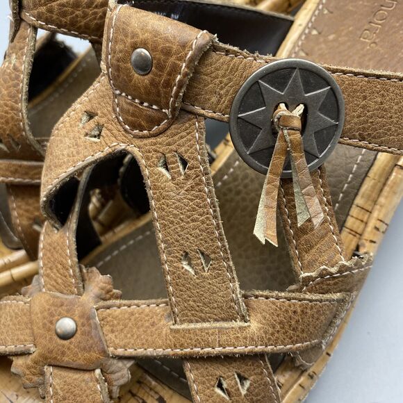 Sonora Sandals Slides Western Leather Womens‎ Size 8 Concho Embellished Mules - Picture 5 of 10